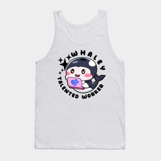 Whaley Talented Worker Funny Animal Orca Black Tank Top